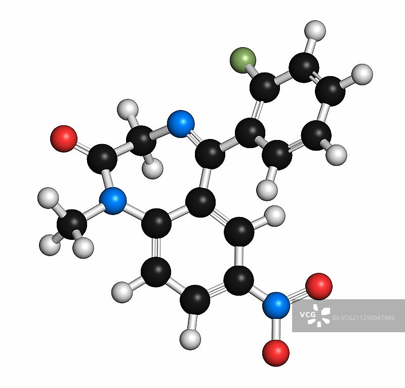 氟硝西泮催眠药物分子图片素材
