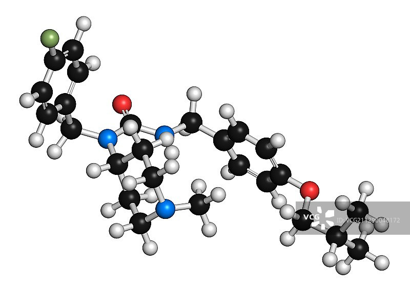匹马范色林非典型抗精神病药物分子图片素材