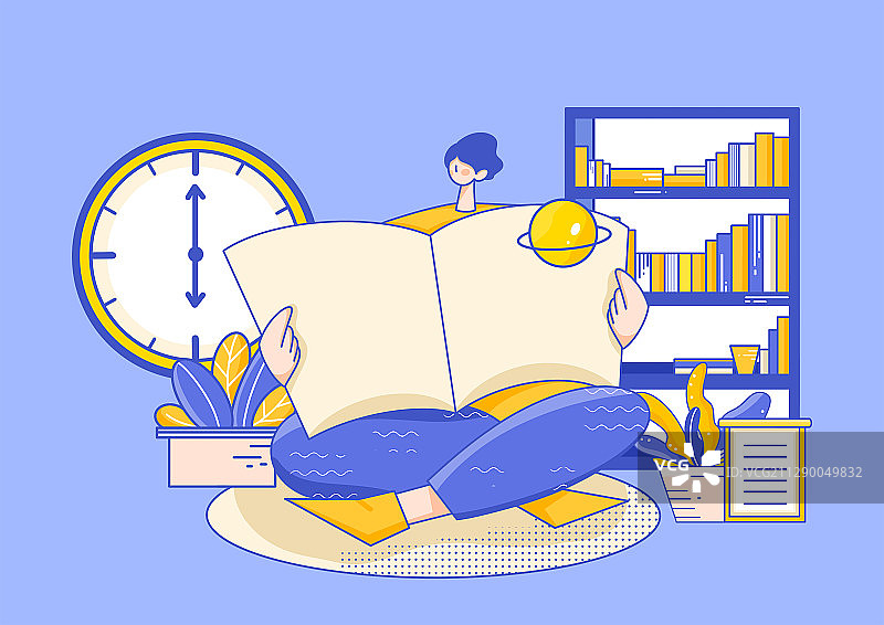 一个人简约学习场景图片素材