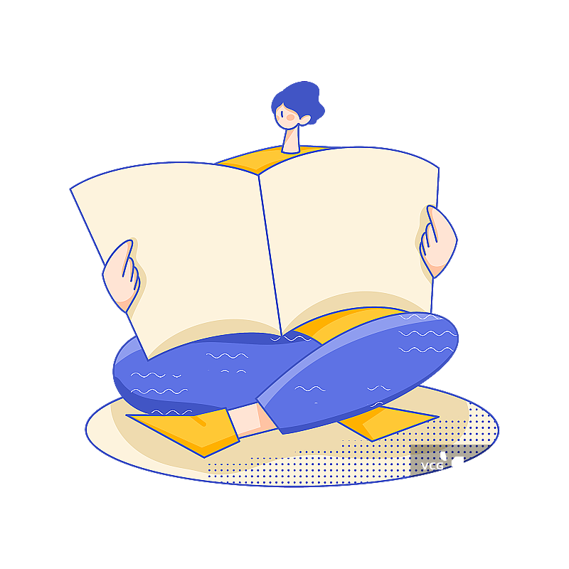 一个人女生读书看报场景图片素材