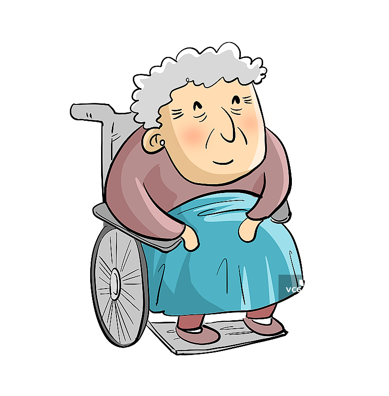 轮椅上的老奶奶图片素材