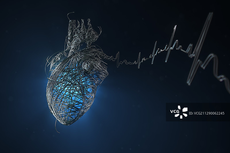 深蓝色棉质爱心图案图片素材