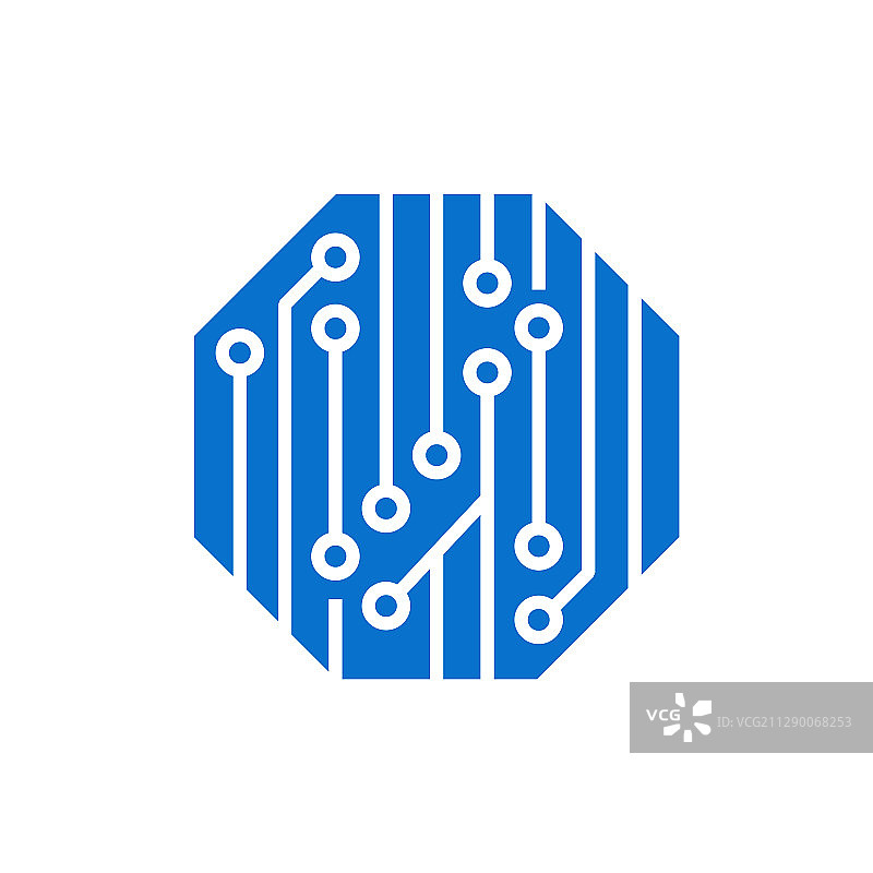 八边形电路logo图片素材