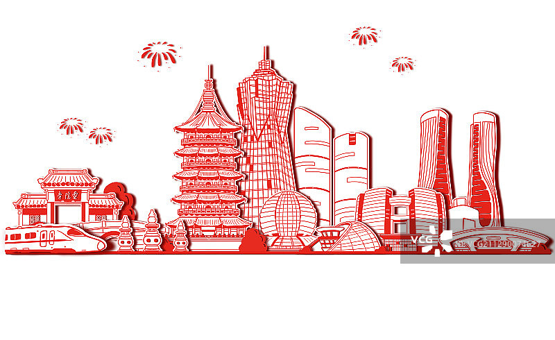 杭州城市春节建筑图片素材