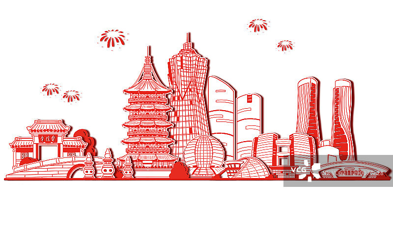 杭州城市春节建筑图片素材
