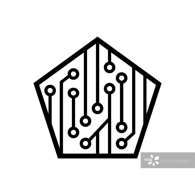 五边形电路标志图片素材