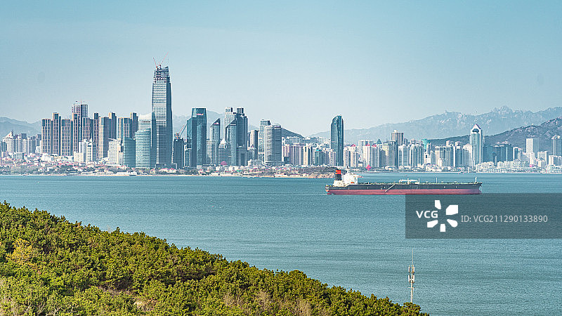 青岛胶州湾前海一线图片素材