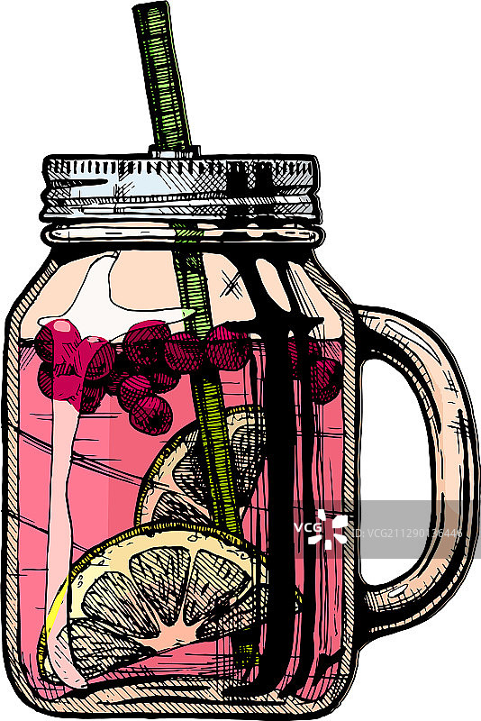 梅森罐中的柠檬水图片素材