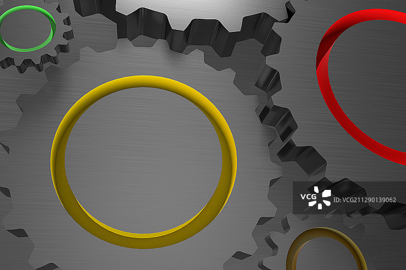紧密相连的齿轮,3d渲染图片素材