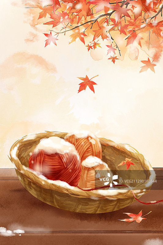 霜降二十四节气插画图片素材