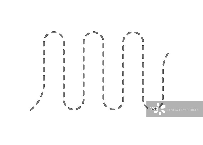 曲线螺旋虚线或抽象波浪漩涡图片素材