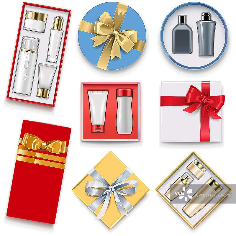带有化妆品的礼品盒图片素材