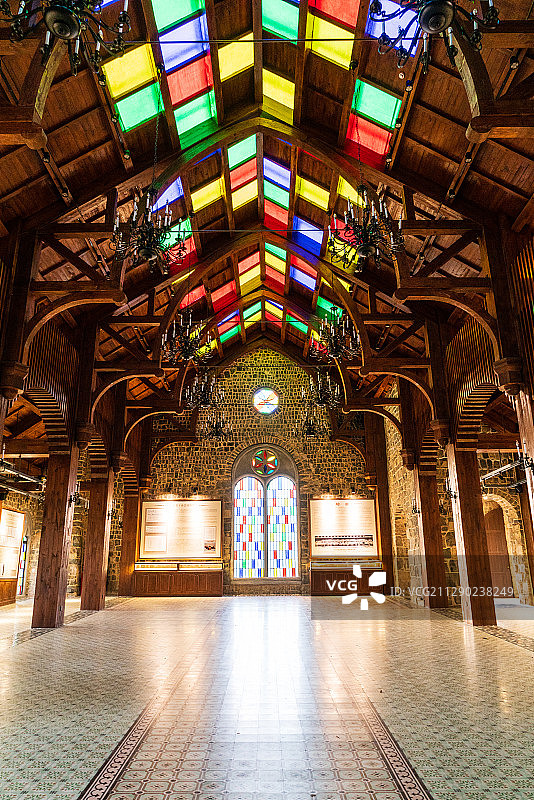 教堂内部屋顶门图片素材