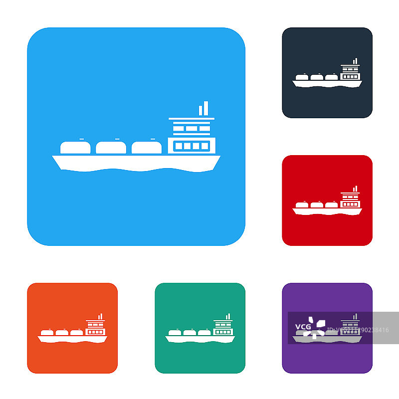 白色油轮船图标图片素材
