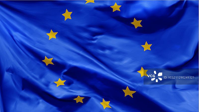 在风中飘扬的欧盟旗帜图片素材