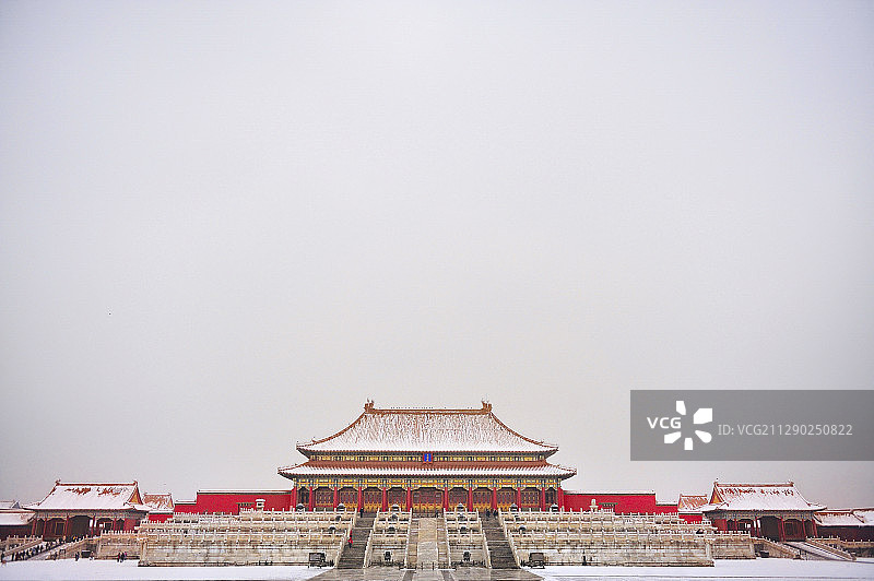 雪中故宫里的太和殿图片素材