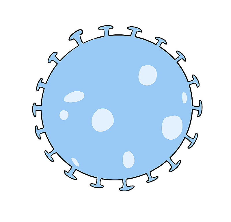 元素：简笔画病毒图片素材