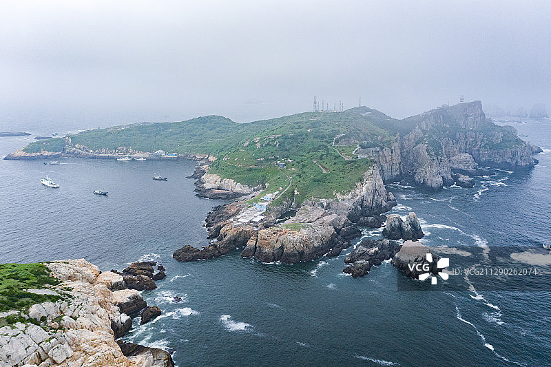 浙江省宁波市象山县渔山岛海景旅游风光航拍视角图片素材
