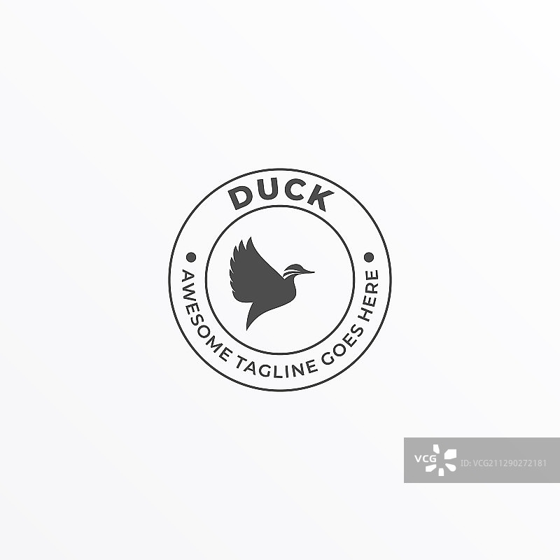 徽标鸭飞老式徽章风格图片素材