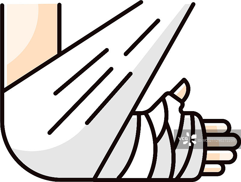 骨折RGB彩色图标，受伤的手臂图片素材