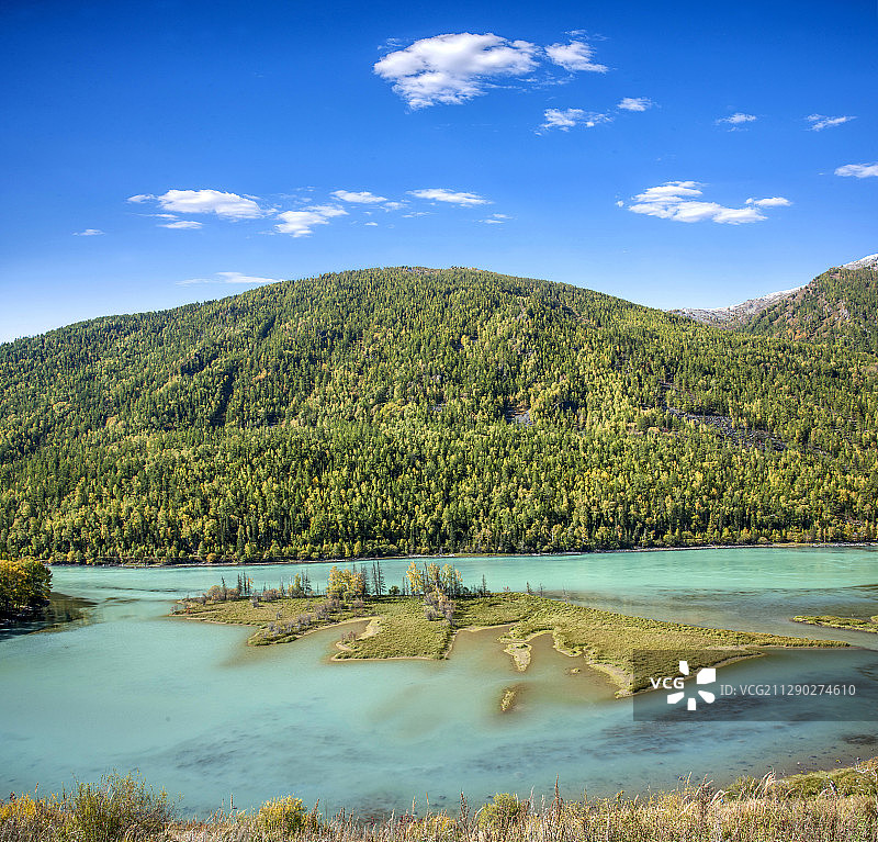 新疆喀纳斯国家地质公园卧龙湾图片素材