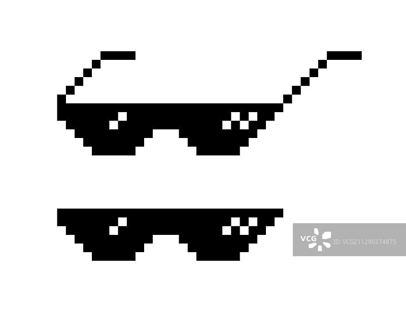 8位像素风格眼镜套装图片素材