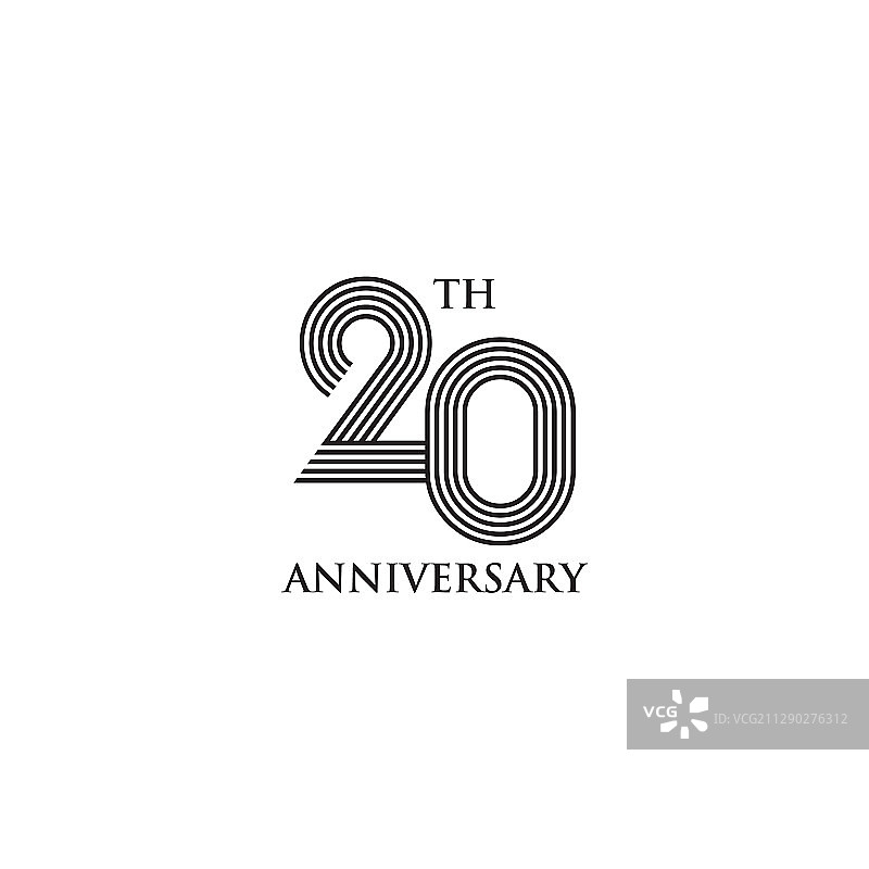 20周年纪念徽标设计模板图片素材