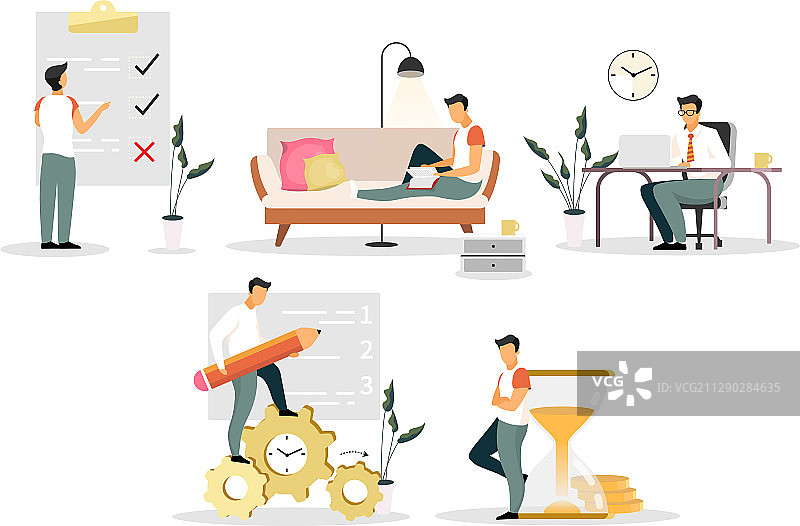 时间管理扁平化工作流程优化图片素材