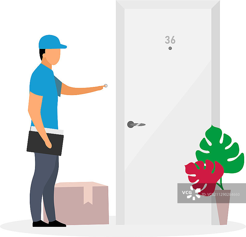 送货上门扁平化设计图片素材