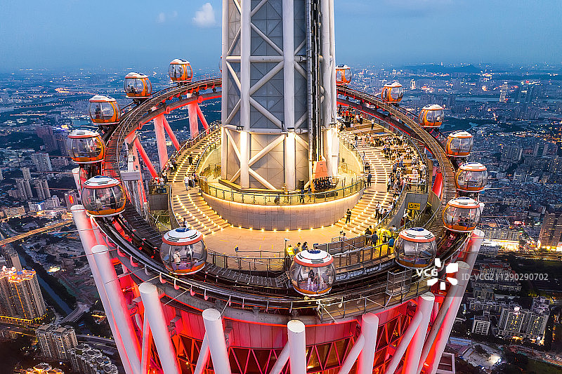 广州塔摩天轮高清夜景图片素材