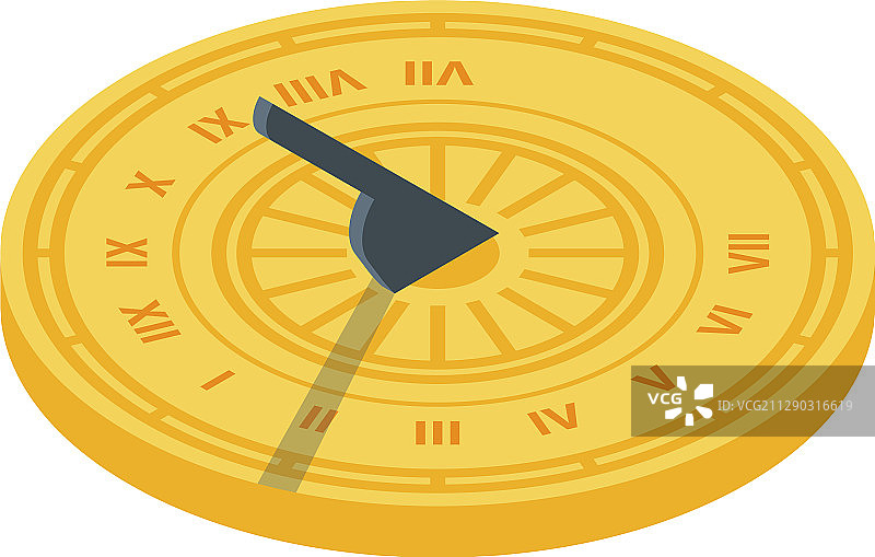 日晷图标2.5D风格图片素材