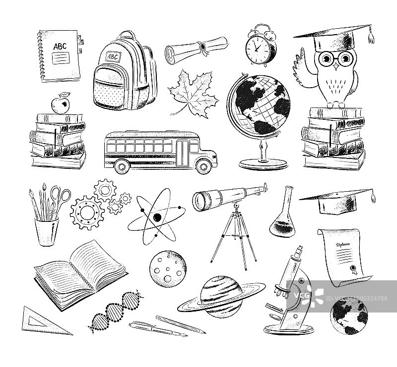 教育与科学图标合集图片素材