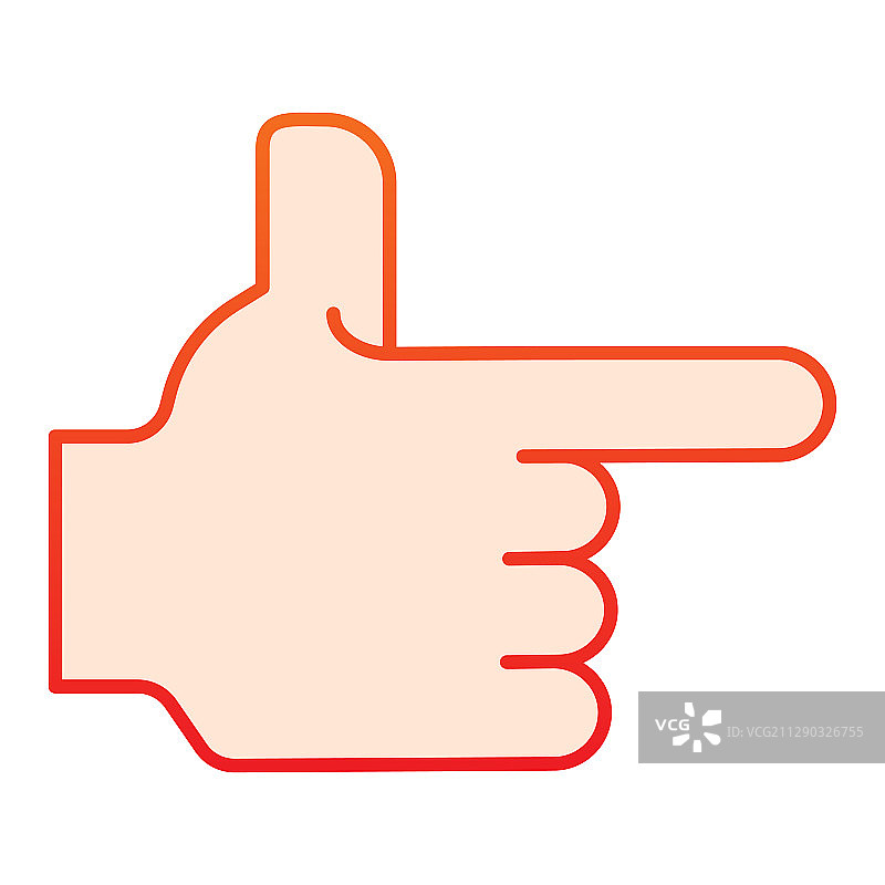 手指向右指示扁平图标图片素材