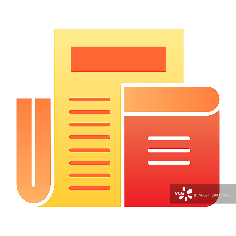 带有书籍扁平图标的报纸页面图片素材