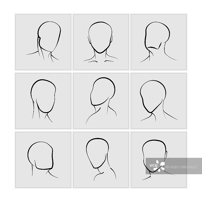 手绘人头合集图片素材