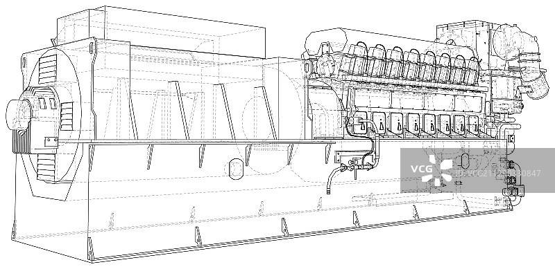 工业用柴油和燃气发电机图片素材