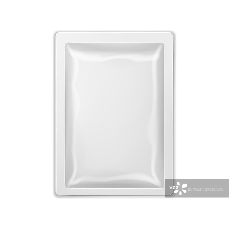 白色背景上的空白蒸煮袋包装样机图片素材