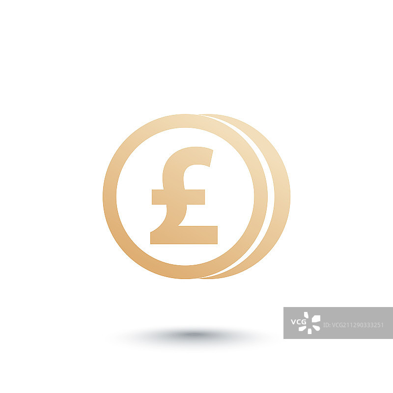 白色背景上的英镑硬币图标图片素材
