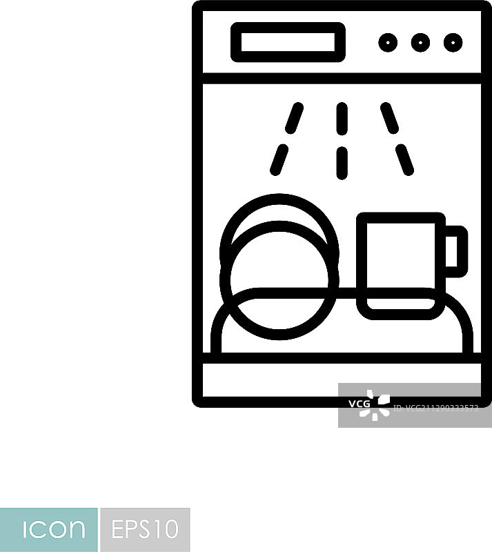 洗碗机电器厨房用具图标图片素材