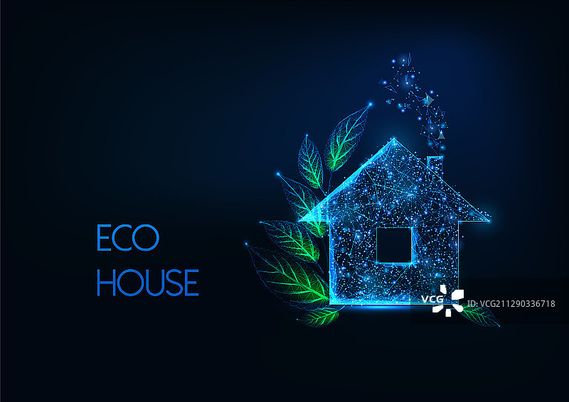 未来生态住宅发光概念设计图片素材