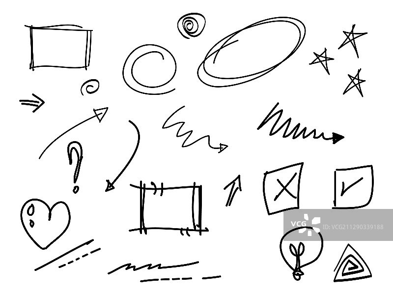 手绘抽象涂鸦元素合集图片素材