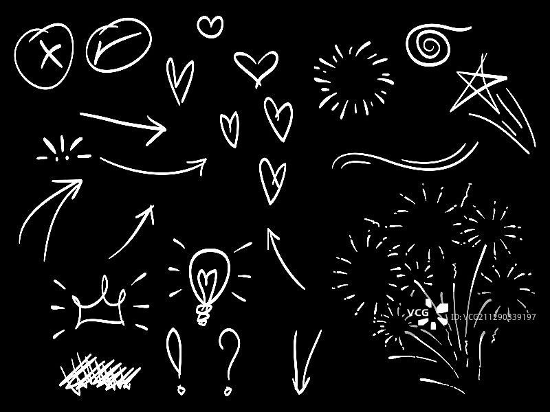 手绘抽象涂鸦元素合集图片素材