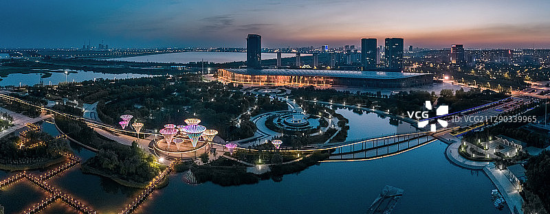 文化公园夜景图片素材