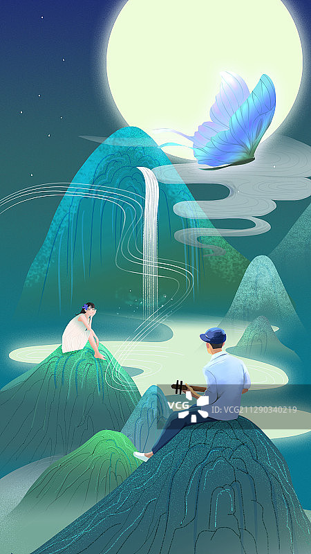 七夕夜图片素材