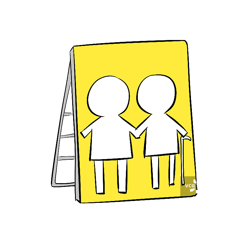 陪同老人立板图片素材