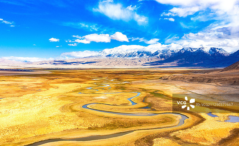 中国新疆塔什库尔干县塔合曼湿地图片素材