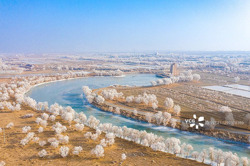 中国新疆的雾凇图片素材