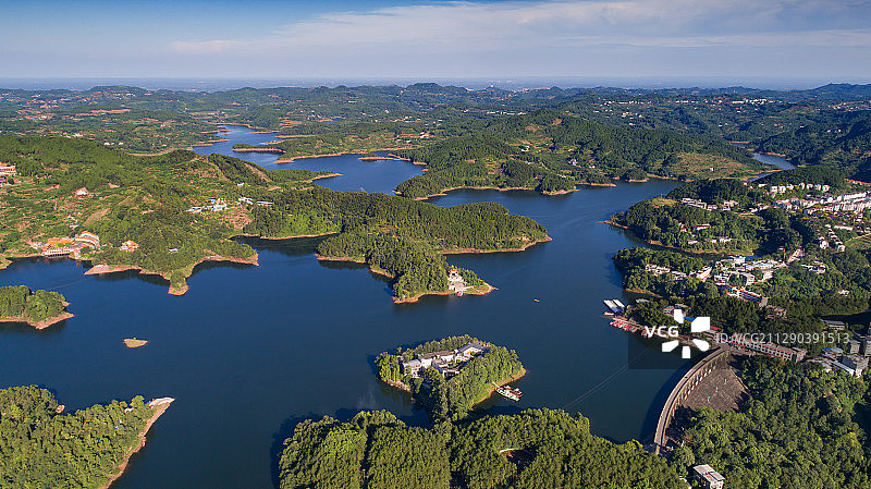 俯瞰黑龙滩水库图片素材
