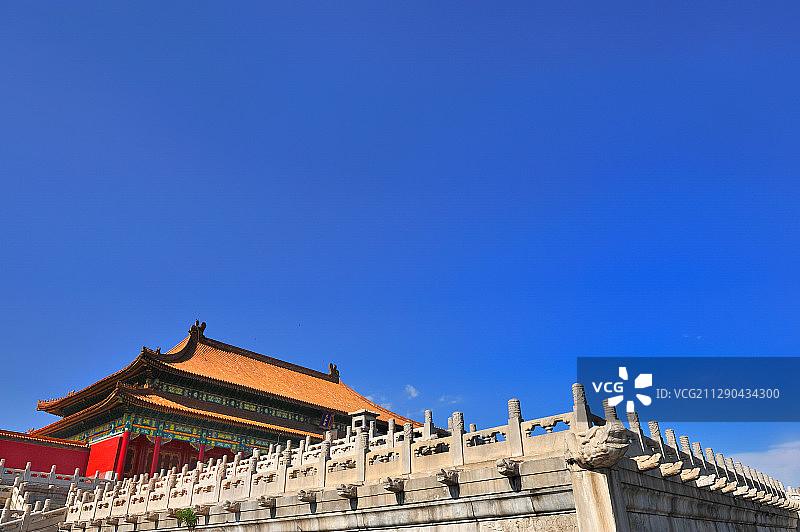 故宫里汉白玉台基上的保和殿图片素材