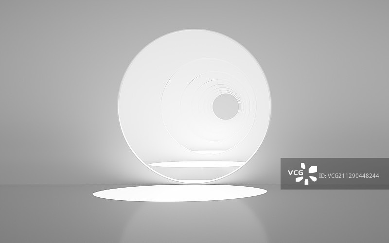 白色环状几何体背景 3D渲染图片素材